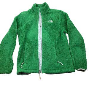 The North Face Women's Fleece Jacket Small Green Full Zip Mock Neck Winter